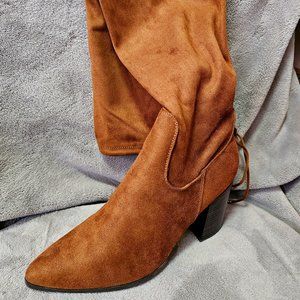 Journee Collection, Over the Knee Brown Boot, Size 11